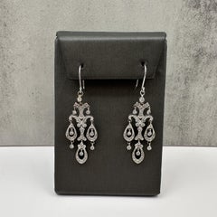 Orecchini pendenti con diamanti in oro bianco 14K 0,45ct HI SI