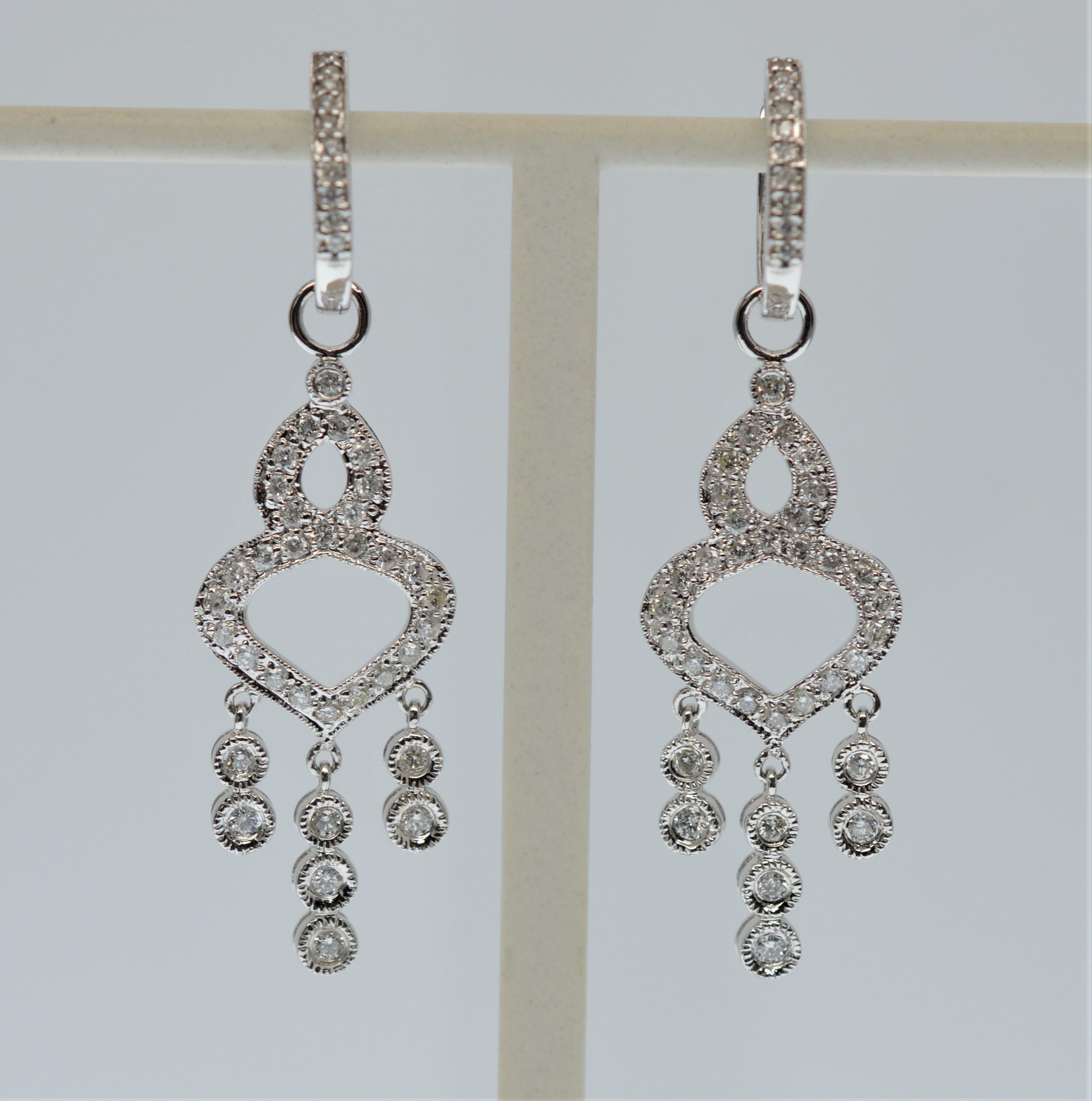 Women's 14K White Gold & Diamond Chandelier Earrings