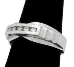 14K White Gold Diamond Channel Ring