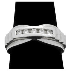 14K White Gold Diamond Channel Ring