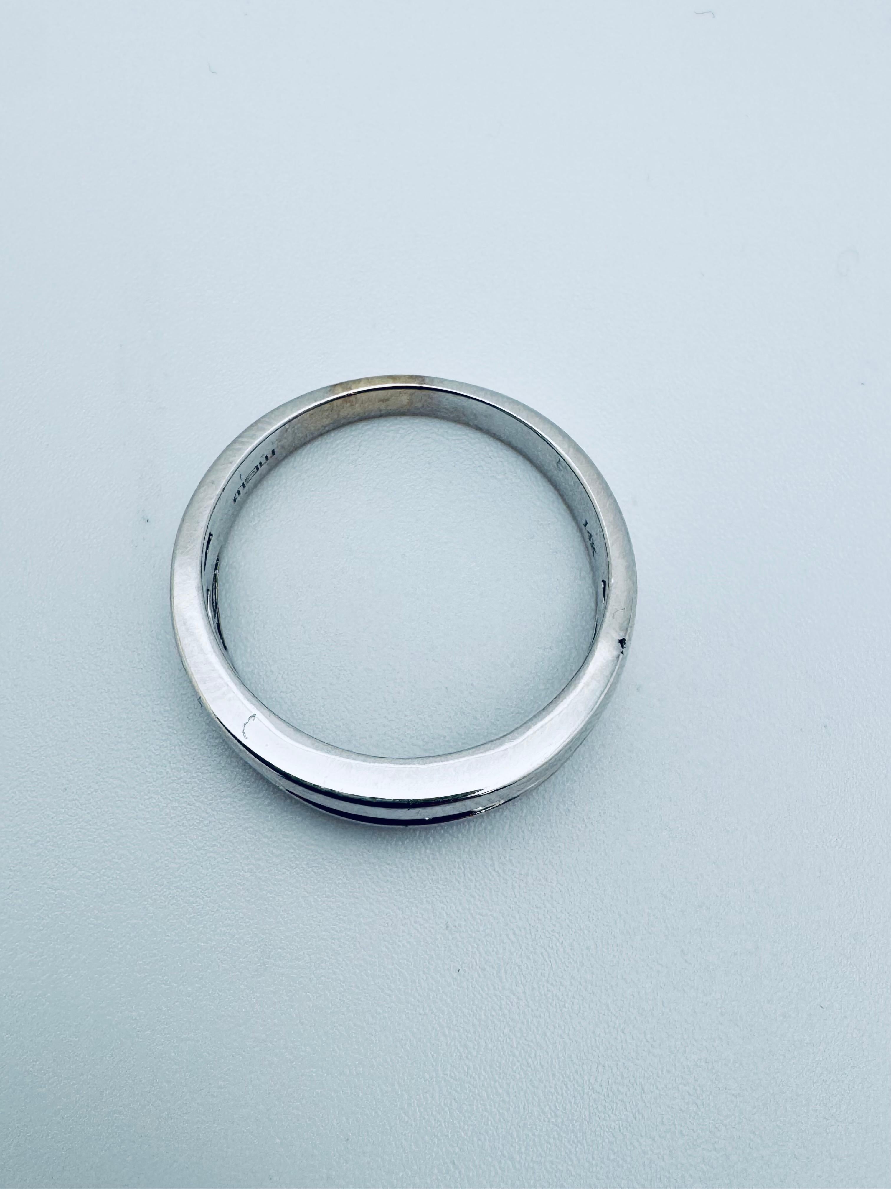 14K Weißgold Diamant-Kanal-Set halbe Ewigkeit Band (Rundschliff) im Angebot