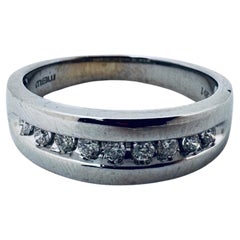 14K Weißgold Diamant-Kanal-Set halbe Ewigkeit Band