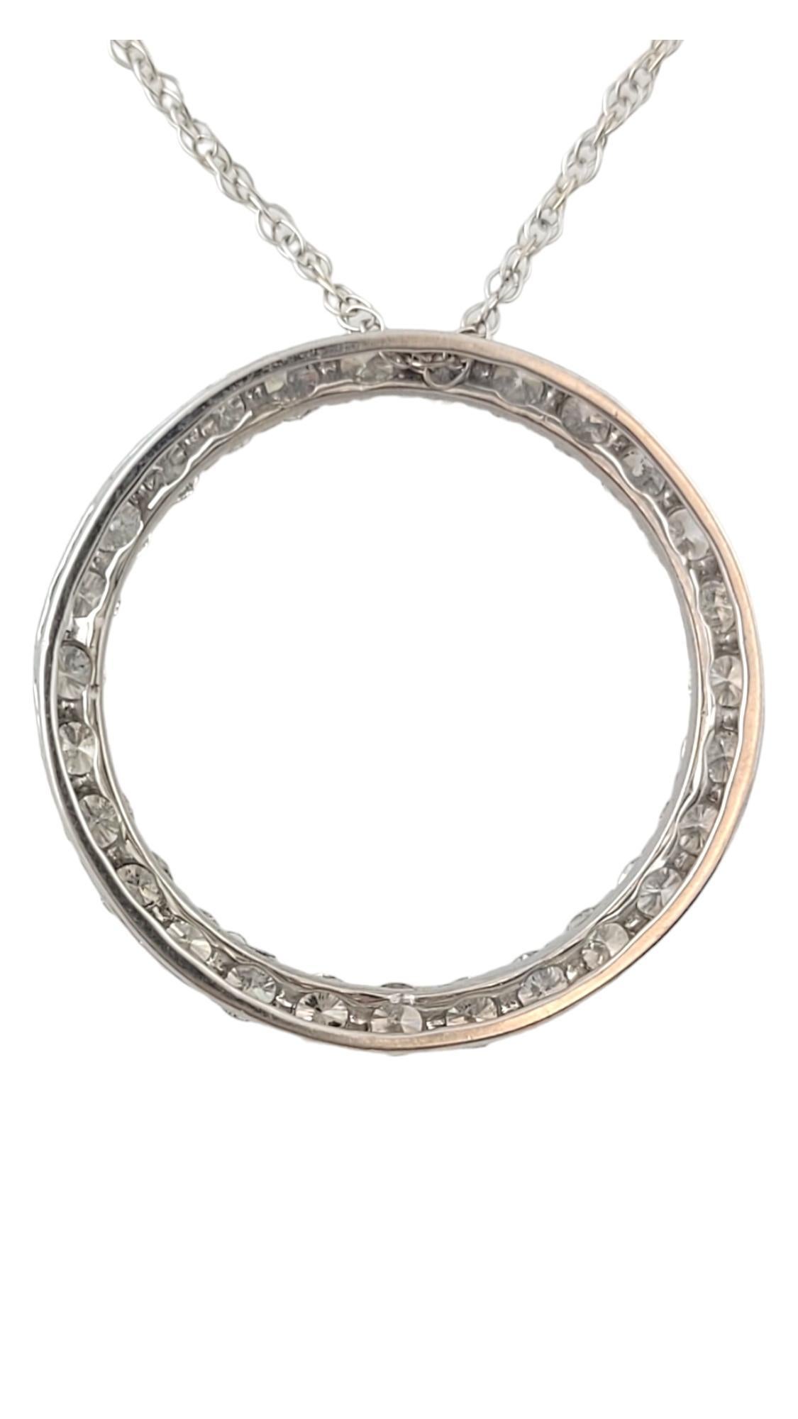 Women's 14K White Gold Diamond Circle Pendant Necklace #16298