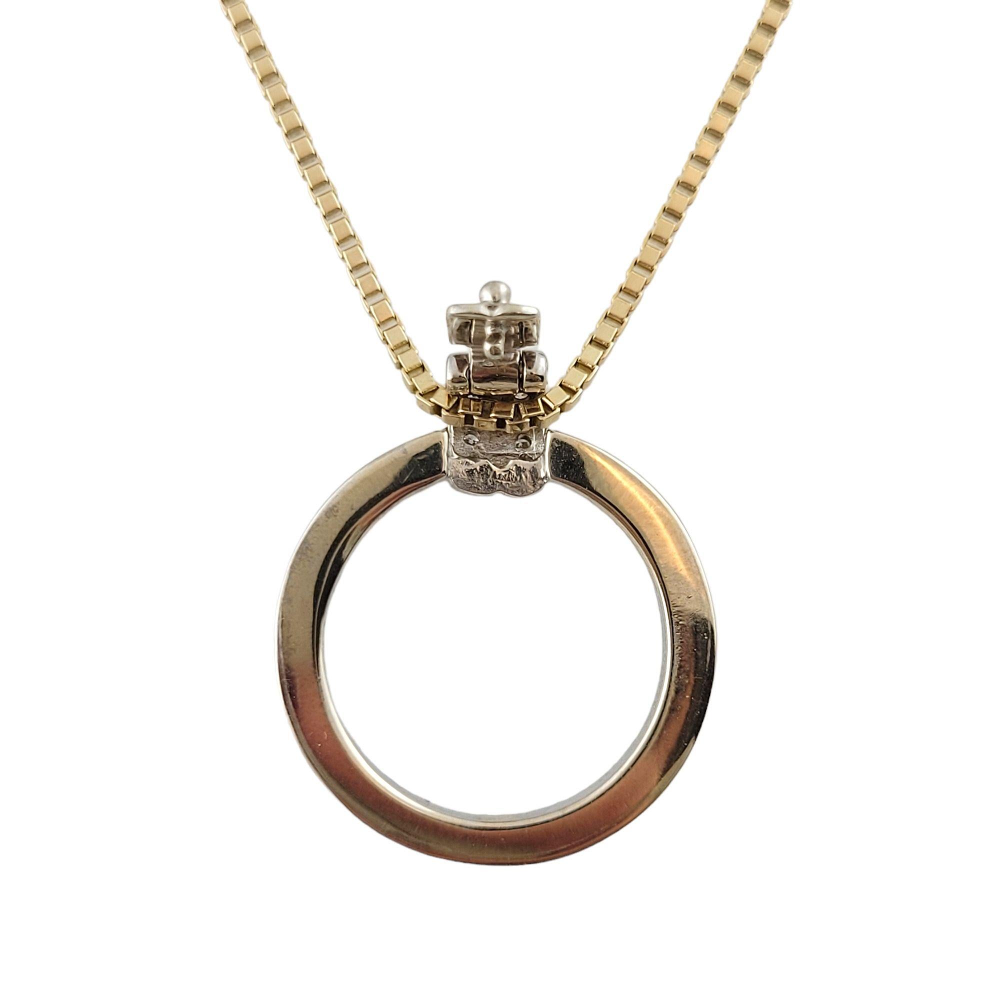 14k White Gold Diamond Circle Pendant Necklace For Sale 1