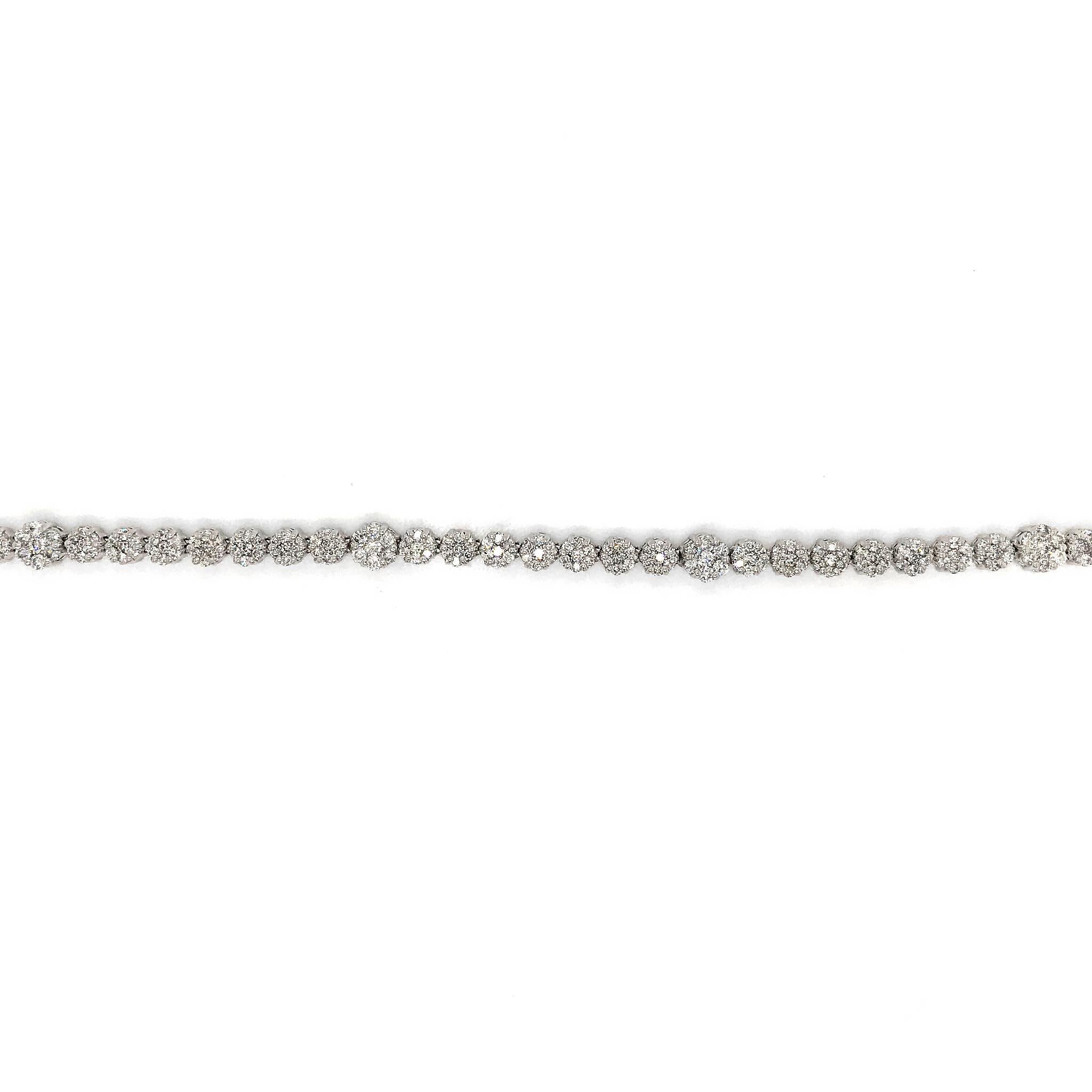 METAL TYPE: 14k White Gold
STONE WEIGHT: 1.25ct twd
TOTAL WEIGHT: 14.5 grams
BRACELET LENGTH: 7.5 inches