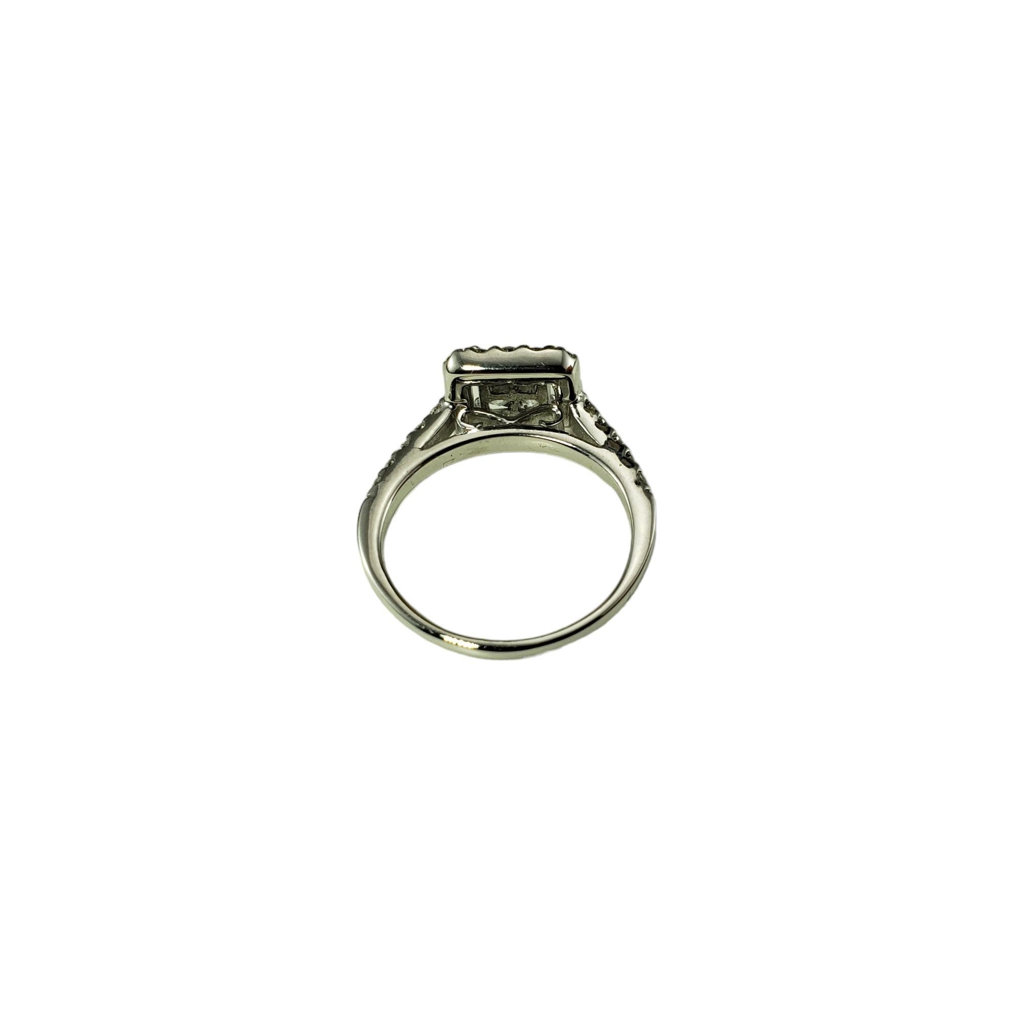 Donna Anello di fidanzamento con diamanti a grappolo in oro bianco 14K misura 5,5-5,75 #16338 in vendita
