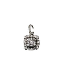 14K White Gold Diamond Cluster Pendant #23816