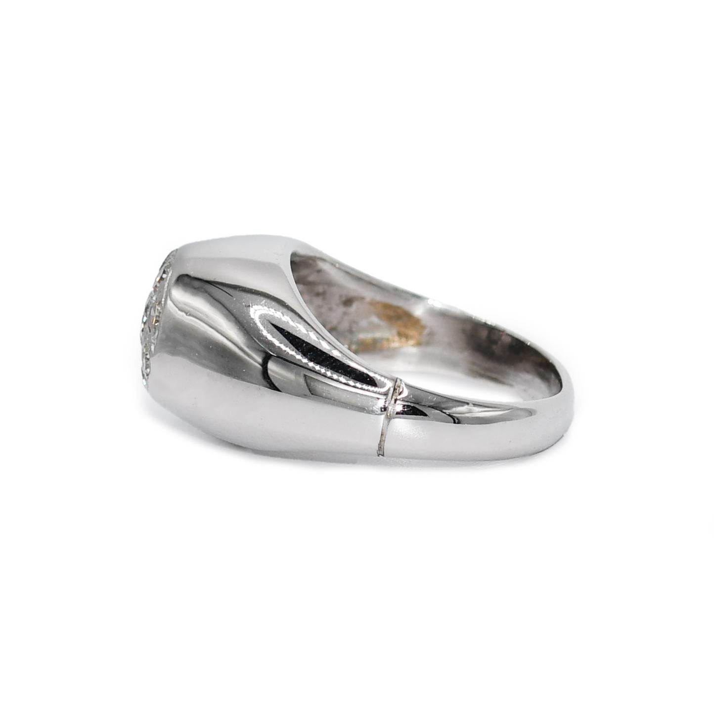 Women's or Men's 14K White Gold Diamond Cluster Ring 0.50tdw, 9.5g For Sale