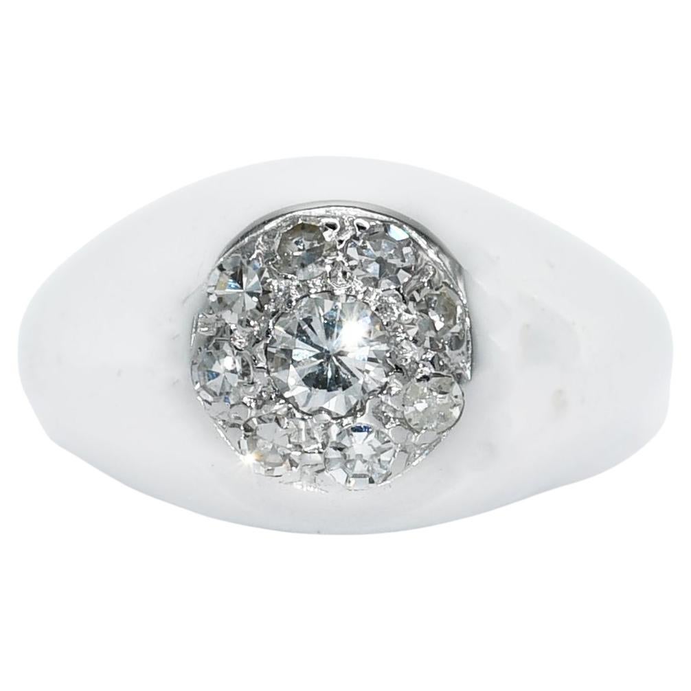14K White Gold Diamond Cluster Ring 0.50tdw, 9.5g