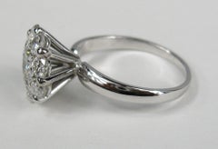 14K White Gold Diamond Cluster Ring, 1.85 Carats, Circa 1940s
