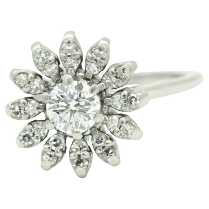 14k White Gold Diamond Cluster Ring