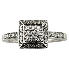 14K White Gold Diamond Cluster Ring Size 7 #22907