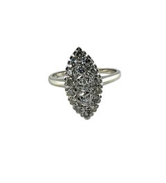 14K White Gold Diamond Cluster Ring Size 7.5 #16542