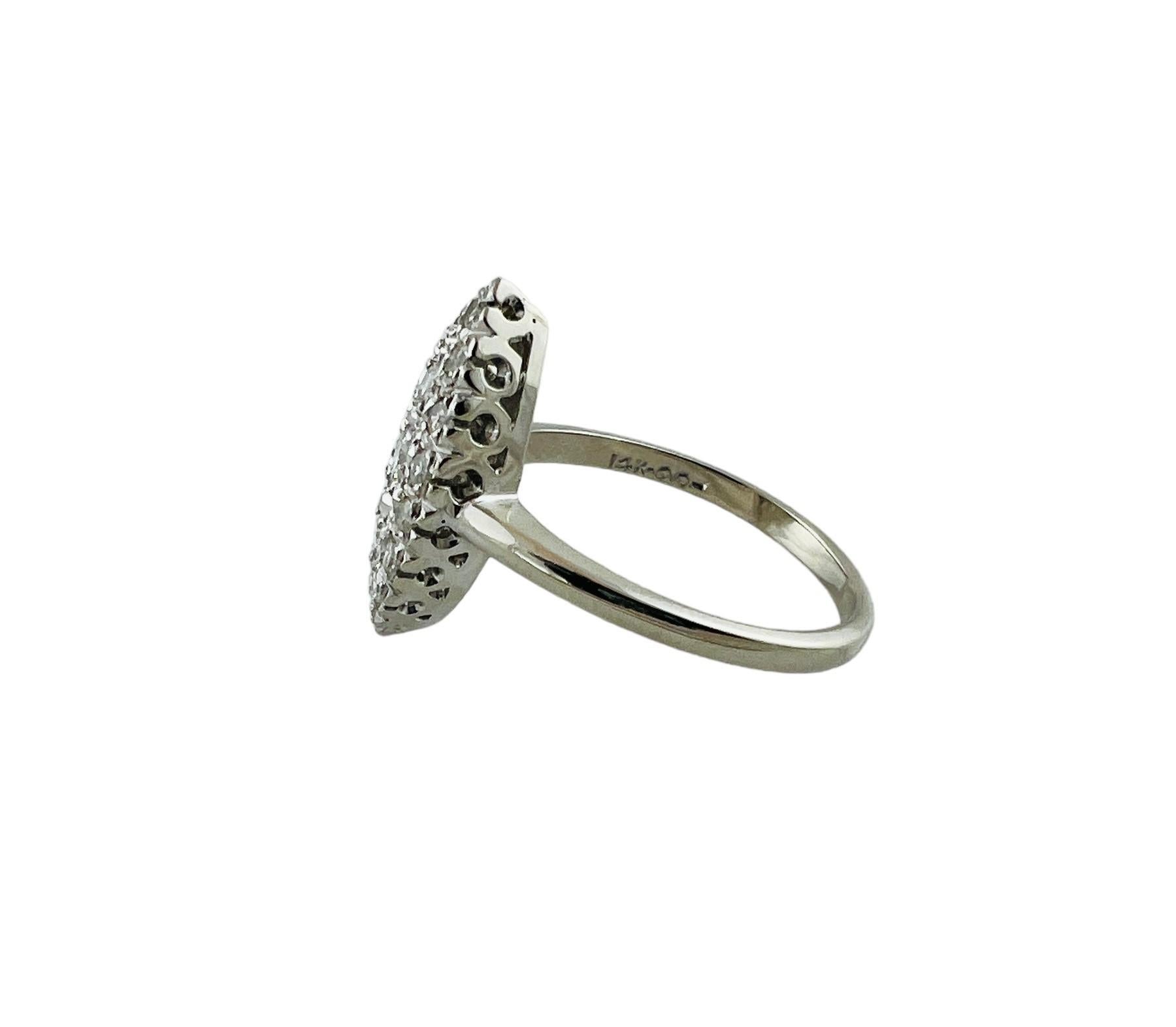 14K White Gold Diamond Cluster Ring Size 7.5 #16542 For Sale 1