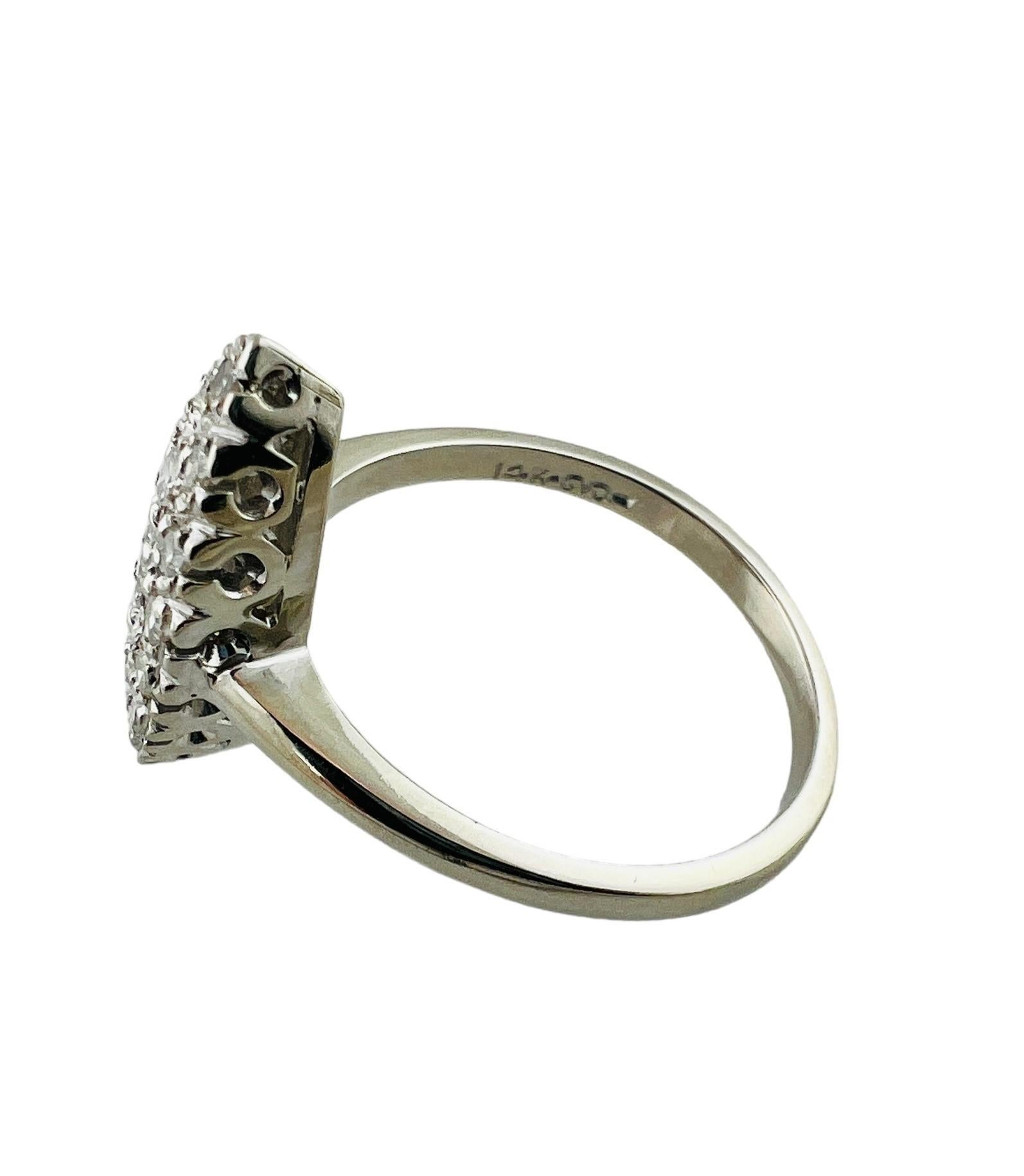 Anello con cluster di diamanti in oro bianco 14K misura 7,5 #16542 in vendita 2