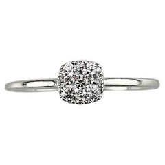 Bague en or blanc 14 carats avec motif de diamants, taille 8,5 #25443