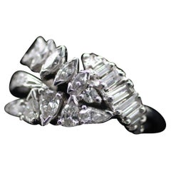 14k White Gold Diamond Cluster Ring with .90pts. in Diamonds