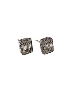 Ohrstecker aus 14 Karat Weißgold mit Diamantcluster #25344