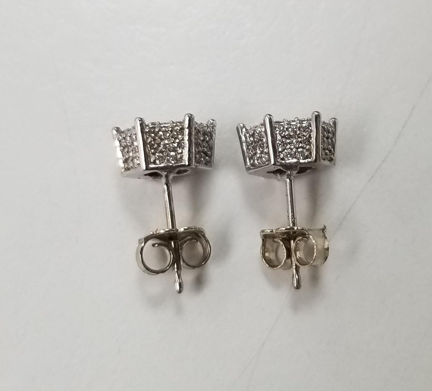 white gold diamond stud earrings