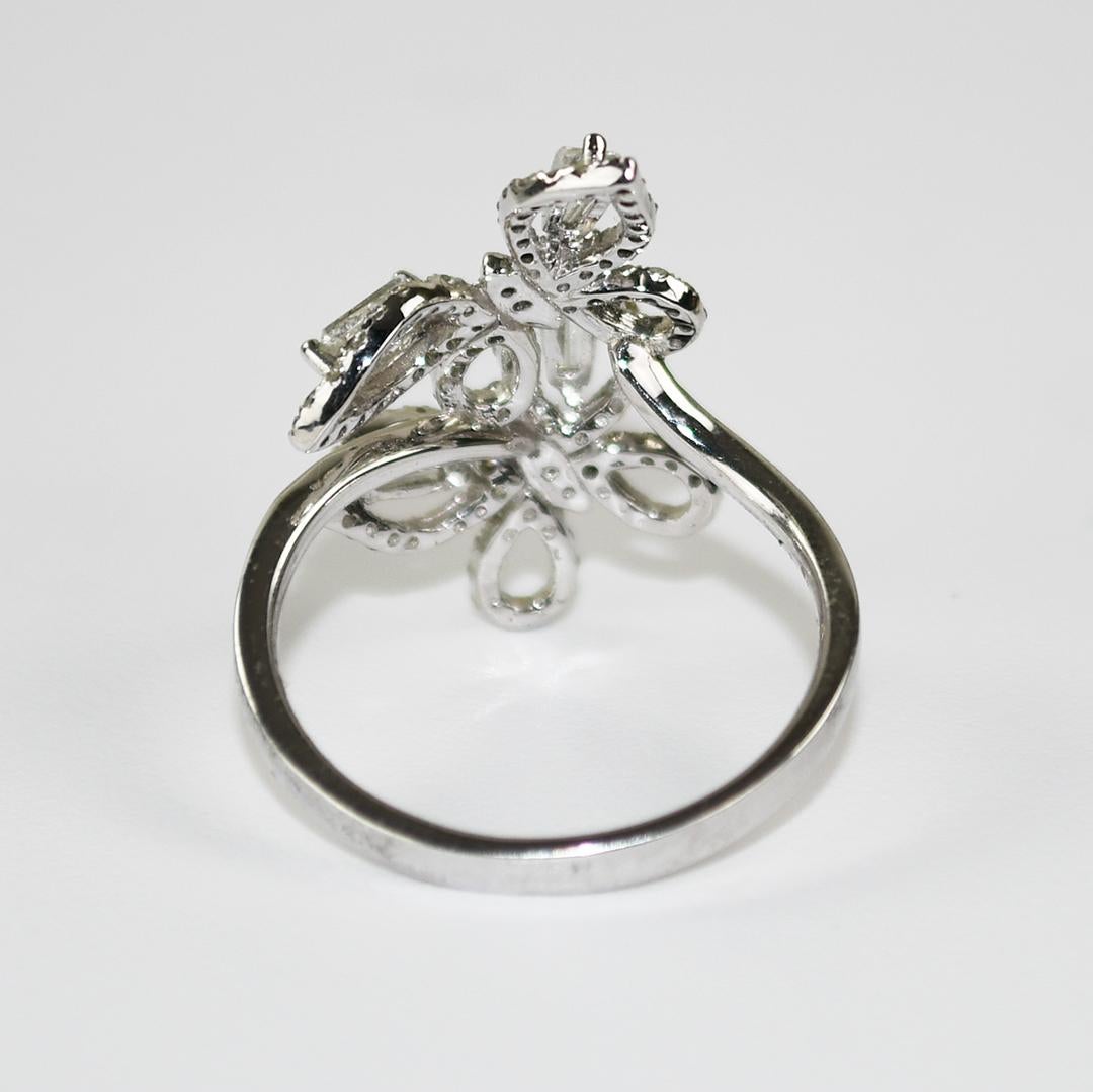 14K Weißgold Diamant-Cocktailring 0,50ct im Zustand „Hervorragend“ im Angebot in Laguna Beach, CA