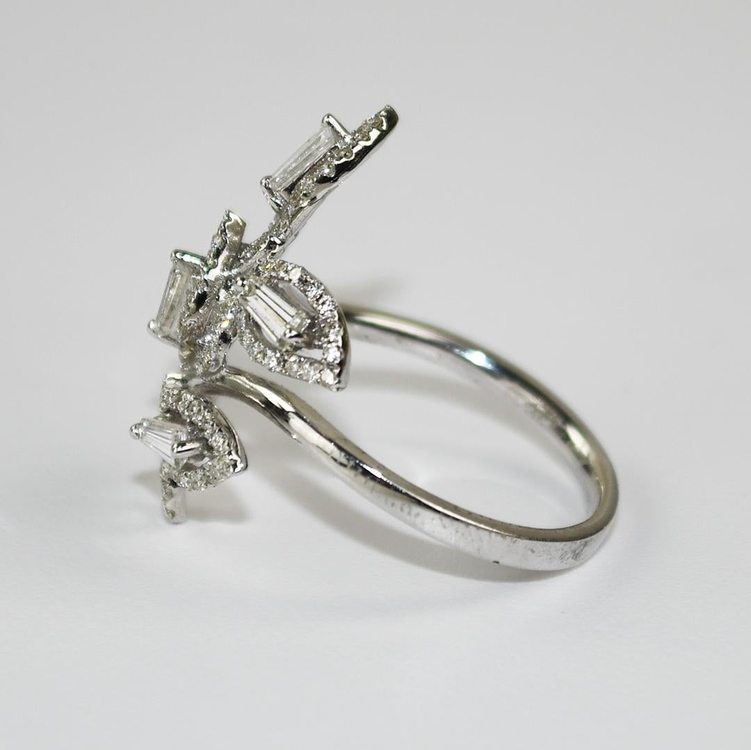 14K Weißgold Diamant-Cocktailring 0,50ct für Damen oder Herren im Angebot
