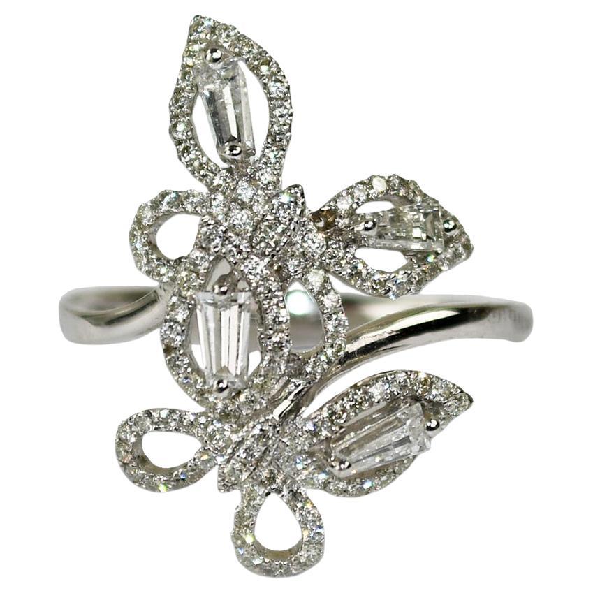 14K Weißgold Diamant-Cocktailring 0,50ct im Angebot