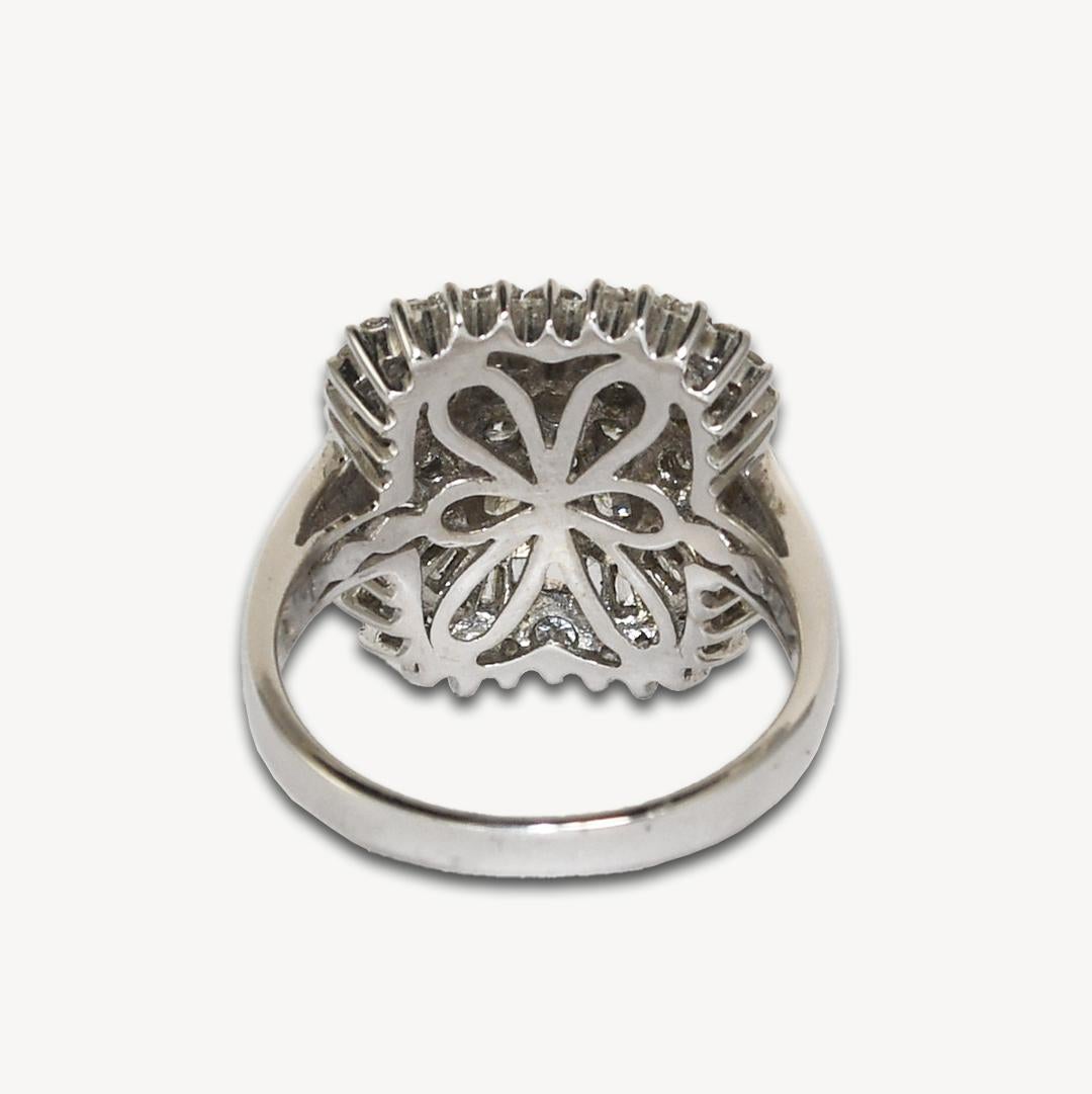 14K White Gold Diamond Cocktail Ring 1.00ct In Excellent Condition For Sale In Laguna Beach, CA