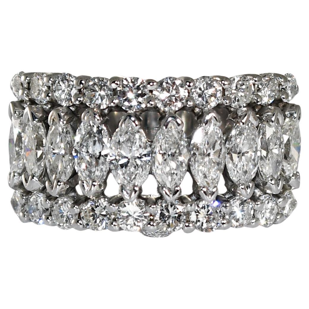 14K White Gold Diamond Cocktail Ring 2.50ct