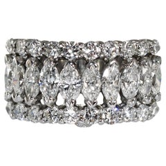 14K White Gold Diamond Cocktail Ring 2.50ct