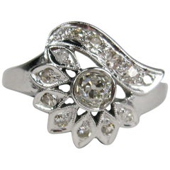 14K White Gold Diamond Cocktail Ring