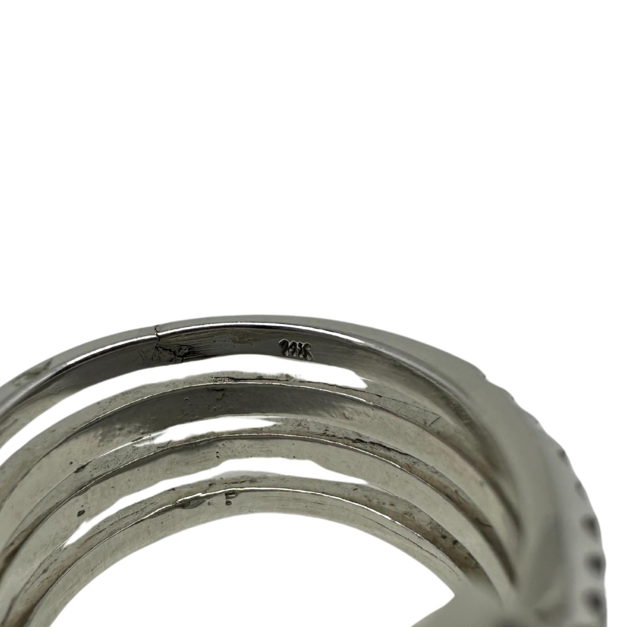 Anello a serpente con spirale di diamanti in oro bianco 14K con testa di diamante Marquise in vendita 4