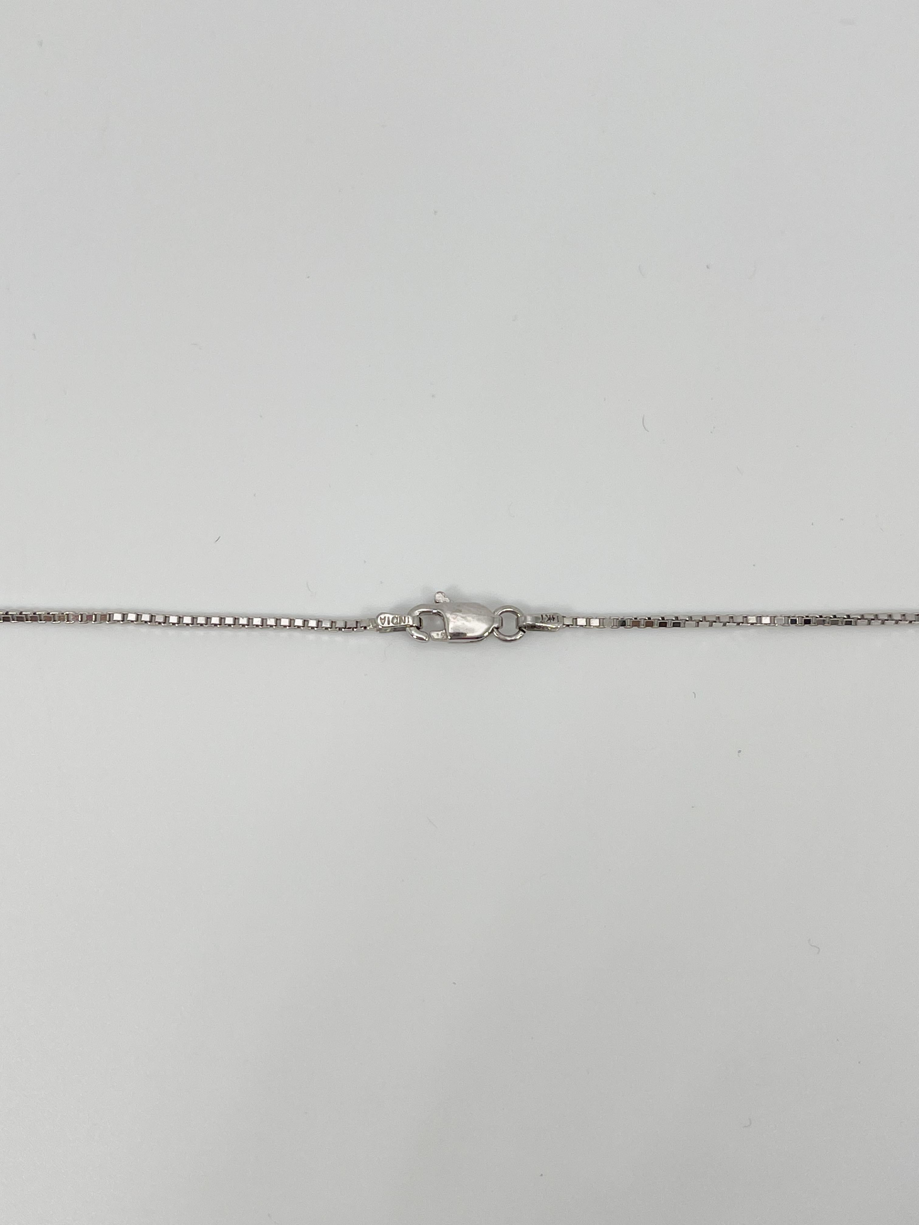 Women's 14K White Gold Diamond Conch Pendant Necklace For Sale
