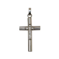 14K Weißgold Diamant Kreuz 0,25ct