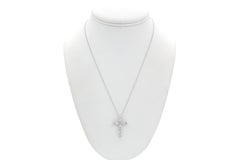 14k White Gold & Diamond Cross Crucifix Pendant Necklace 1.80ctw