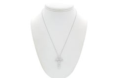 14k White Gold & Diamond Cross Crucifix Pendant Necklace 2.50ctw