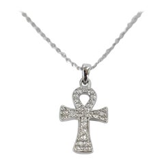 14k Gold Diamond Cross Necklace Minimalist Necklace Spiritual Jewelry