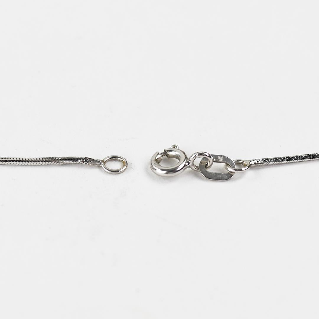 Collier croix en or blanc 14K avec diamant 0.04ct Unisexe en vente