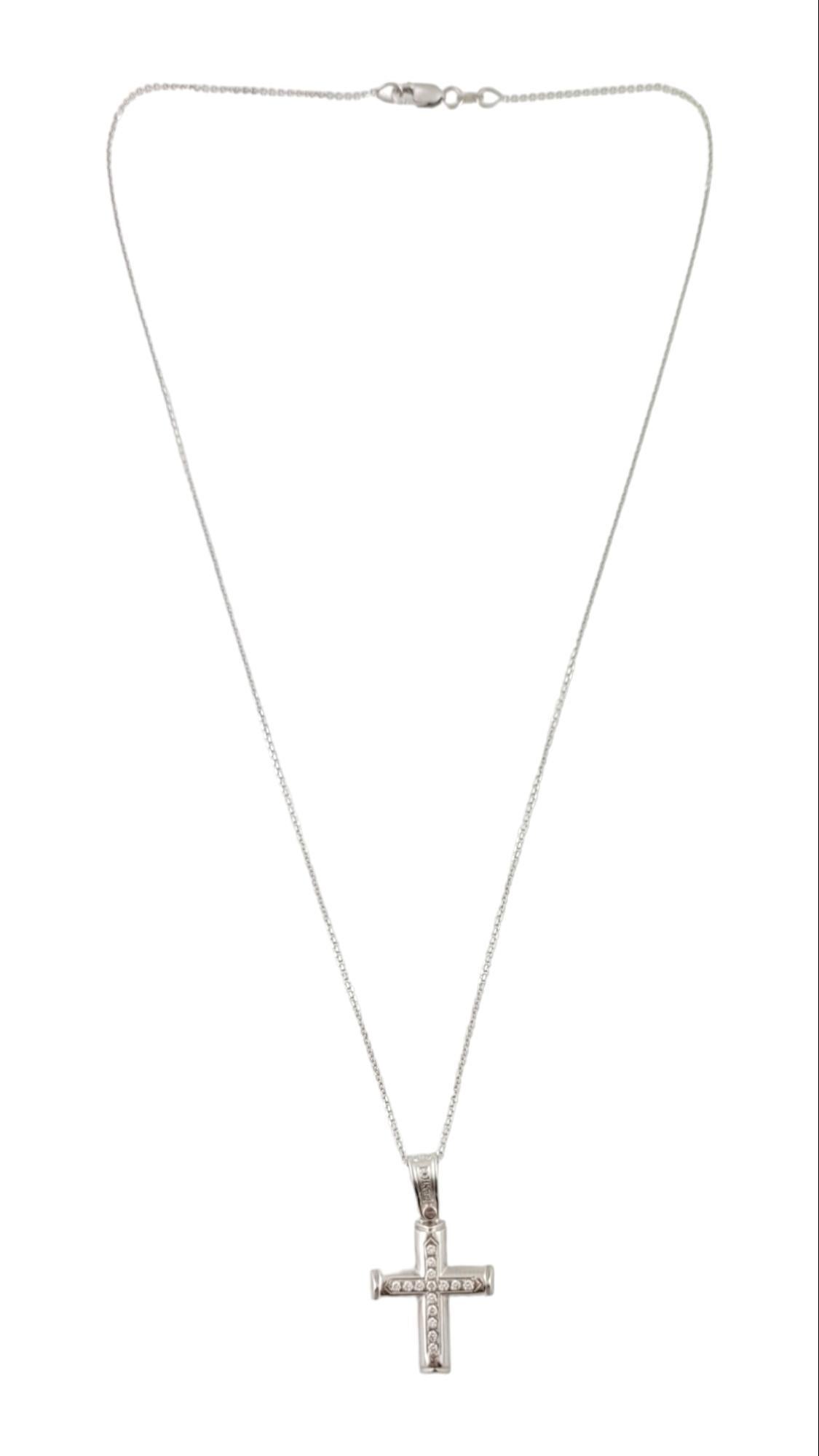 Brilliant Cut 14K White Gold Diamond Cross Pendant Necklace #15893 For Sale