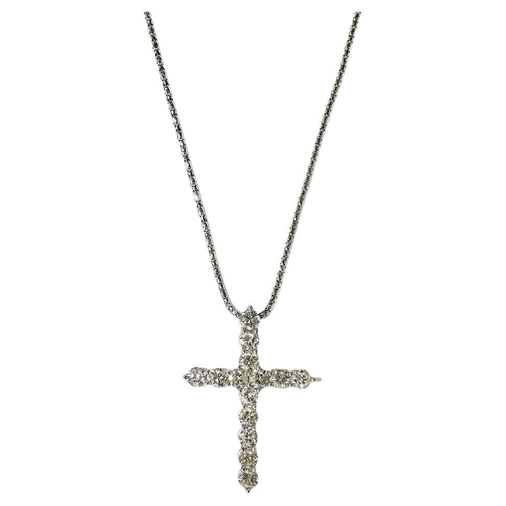 Collar Cruz Diamante Oro Blanco 14K 2.00ct