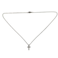Collier croix en or blanc 14K avec diamant #24436