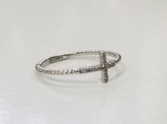 14k White Gold Diamond "Cross" Ring .08 Carats