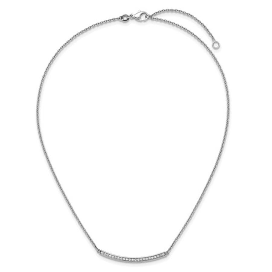 Art nouveau Collier à barres courbes de 16 pouces avec 2 pouces extrêmes en or blanc 14 carats en vente