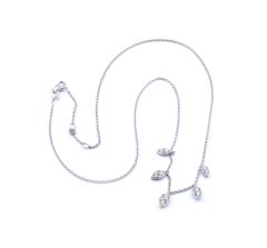 14 Karat White Gold Diamond Dangle Necklace