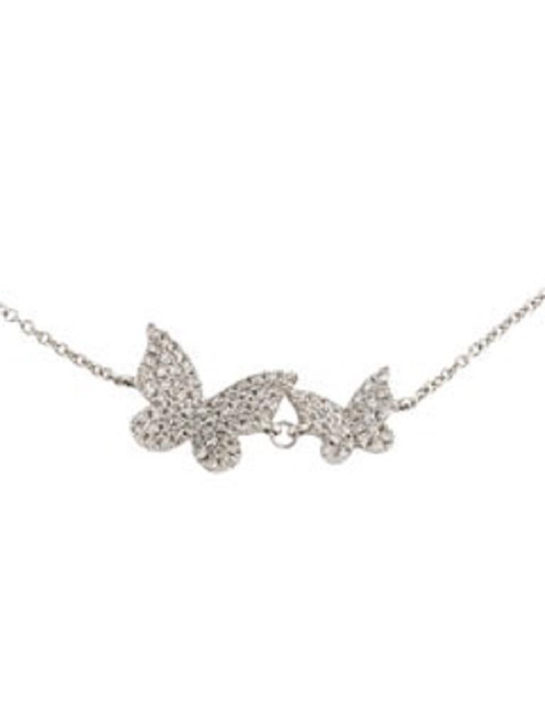Double Butterfly Pave Chain Design Bracelet: This beautiful and eye-catching Butterfly Bracelet is made of 14K Gold and features 0.21 carats of natural round white Diamonds; the bracelet length is adjustable from 6.75