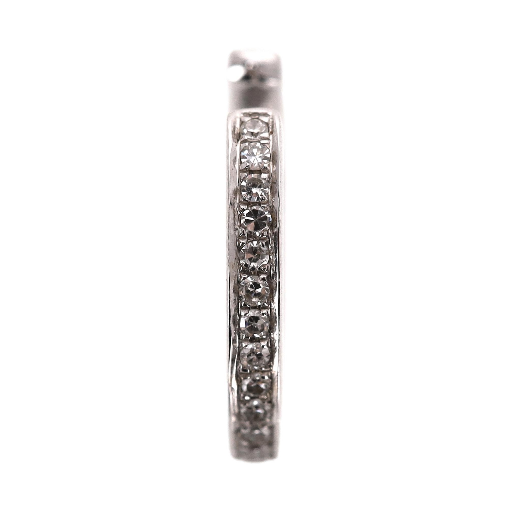 Taglio rotondo Bracciale per orecchio in oro bianco e diamanti 14k in vendita