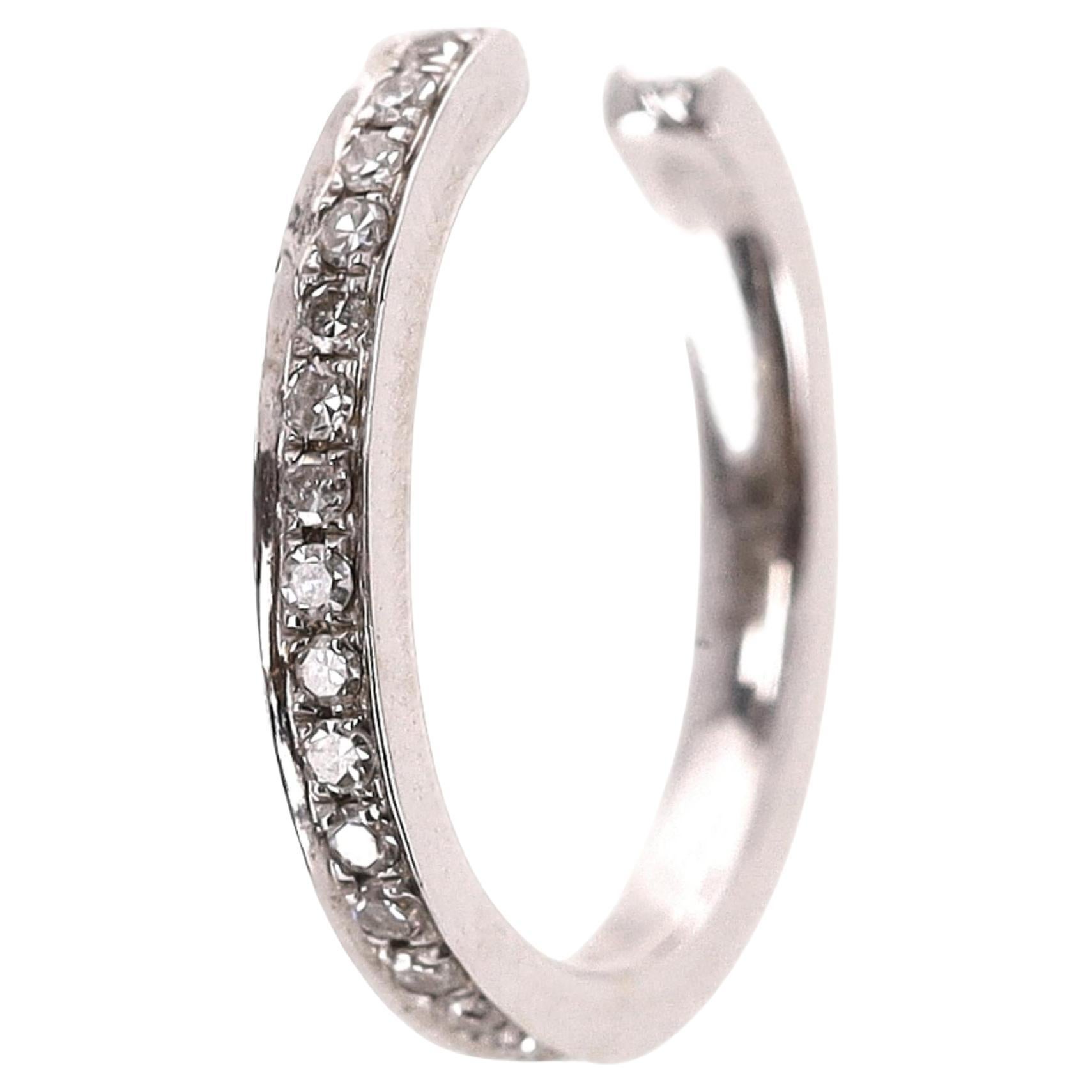 14k White Gold & Diamond Ear Cuff