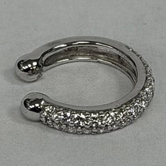 14K White Gold Diamond Earring Cuff