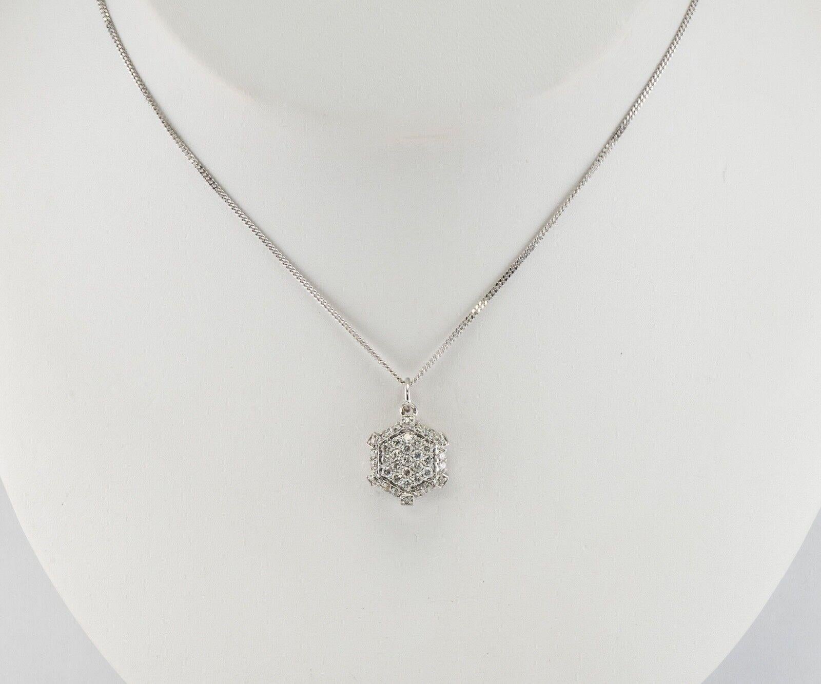 Boucles d'oreilles diamant en or blanc 14K Pendentif diamant Collier diamant en vente 1
