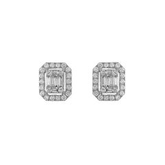 14K White Gold Diamond Earrings