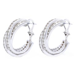 14K White Gold Diamond Earrings